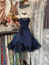 Navy Blue Knee Length Straps Short Party Dress, Navy Blue Homecoming Dress