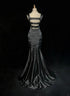 Black Mermaid Straps Long Party Dress Formal Dress, Black Mermaid Evening Dress