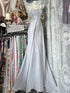 A-line Sliver Straps Long Party Dress with Lace Applique, Charming Satin Evening Dress