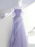 Light Purple Tulle with Lace Off Shoulder Formal Dress, Light Purple Tulle Prom Dress