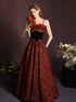 Floral Sweetheart Straps A-line Floor Length Party Dress, Short Sleeves Prom Dress