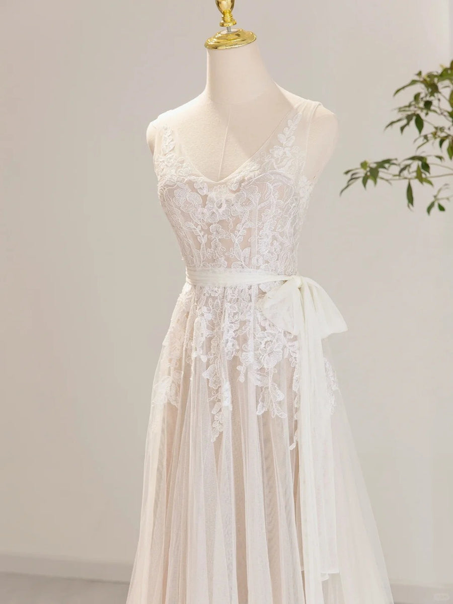 Sleeveless One Shoulder Tulle Pleated Dress Ivory Plus Size