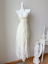 Elegant Ivory Chiffon Ruffle Maxi Dress Party Dress, Sweetheart Neck Spaghetti Strap Formal Dress