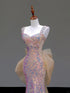Charming Sequins Mermaid Straps Evening Dress, Sequins Long Prom Dress