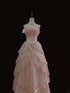 Pink Sweetheart Tulle Chic Style Prom Dress with Lace, Pink Tulle Evening Dress