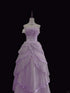 Light Purple Tulle with Lace Applique Long Formal Dress, Light Purple Tulle Prom Dress