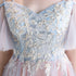 A-line Off Shoulder Tulle Pink with Lace Applique Party Dress, Pink Tulle Formal Dress