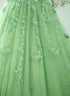 Green Ball Gown Tulle with Lace Prom Dress Party Dress, Green Formal Dress