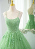 Green Ball Gown Tulle with Lace Prom Dress Party Dress, Green Formal Dress