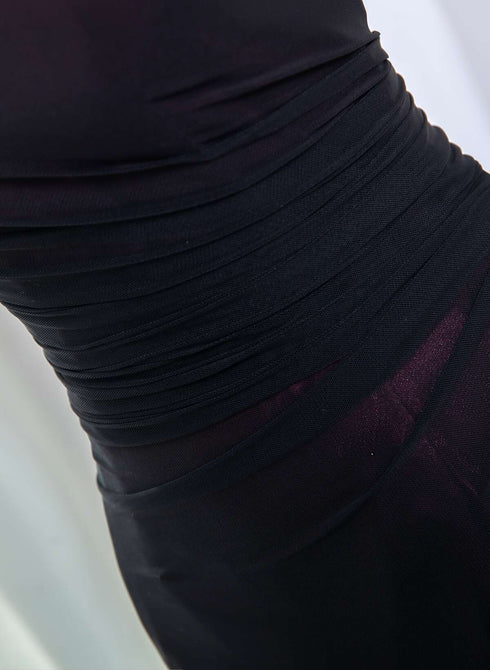 Charming Spandex Wine Red and Black Straps Party Dress, Simple Prom Dress Evening Dress