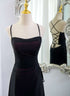 Charming Spandex Wine Red and Black Straps Party Dress, Simple Prom Dress Evening Dress