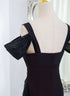 Black and Red Sweetheart Spandex Off Shoulder Evening Dress, A-line Prom Dress