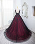 Beautiful Tulle Black and Red Straps Sweet 16 Dress, Lace Formal Dress Prom Dress
