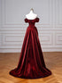 Wine Red Off Shoulder Sweetheart Long Party Dress, Wine Red Mermaid Evening Dress