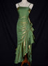 Charming Mermaid High Low Satin Straps Party Dress, Lovely Style Prom Dress