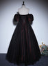 A-line Black and Red Lace Sweetheart Evening Dress, Black and Red Prom Dress
