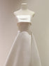 White Satin Strapless A-line Long Formal Dress, White Satin Wedding Party Dress