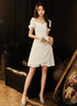 Ivory Chiffon Short Party Dress Graduation Dress, Short Formal Dress Prom Dress