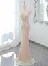 Lovely Sequins Mermaid V-neckline Straps Party Dress, Sequins Long Formal Dress