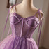 Purple Sweetheart Short Tulle Party Dress, Purple Homecoming Dress