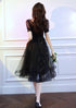 Black Sweetheart Tulle Beaded Short Homecoming Dress, Black Tulle Short Prom Dress