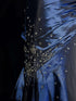 Blue Beaded Taffeta Sweetheart Mermaid Prom Dress, Blue Long Lace-up Evening Dress