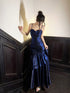 Navy Blue Mermaid Sweetheart Straps Party Dress, Navy Blue Long Prom Dress Evening Dress