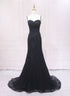 Black Lace Straps Long Party Dress Prom Dress, Black Evening Dress
