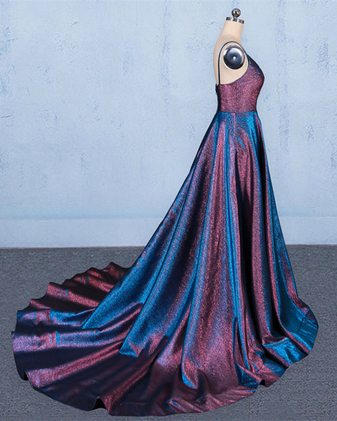 A-line V-neckline Straps Floor Length Wedding Party Dress, Simple Long Formal Dress Prom Dress