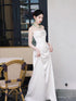 White Satin Strapless Floor Length Wedding Party Dress, White Satin Long Prom Dress