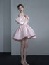Pink Satin Short Sweetheart Homecoming Dress Prom Dress, Pink Sweetheart Formal Dress