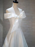 White Satin Beaded Off Shoulder Knee Lenght homecoming Dress, White Satin Party Dress