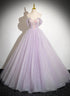Lavender Tulle Sweetheart Off Shoulder Long Formal Dress, Lavender Prom Dress