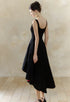 Black and Red High Low Straps Homecoming Dress, Black and Red Gothic Short Party Dress