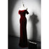 Wine Red Velvet Off Shoulder Long Mermaid Prom Dress, Wine Red Velvet Eveing Dress