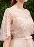 Light Champagne Short Tulle with Lace Party Dress, Tulle Homecoming Dress Prom Dress