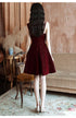 Wine Red Velvet Short Party Dress Homecoming Dress, Wine Red Bridesmaid Dress