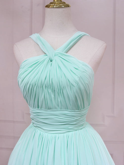 Mint Green Chiffon Short Wedding Party Dress, Mint Green Formal Dress