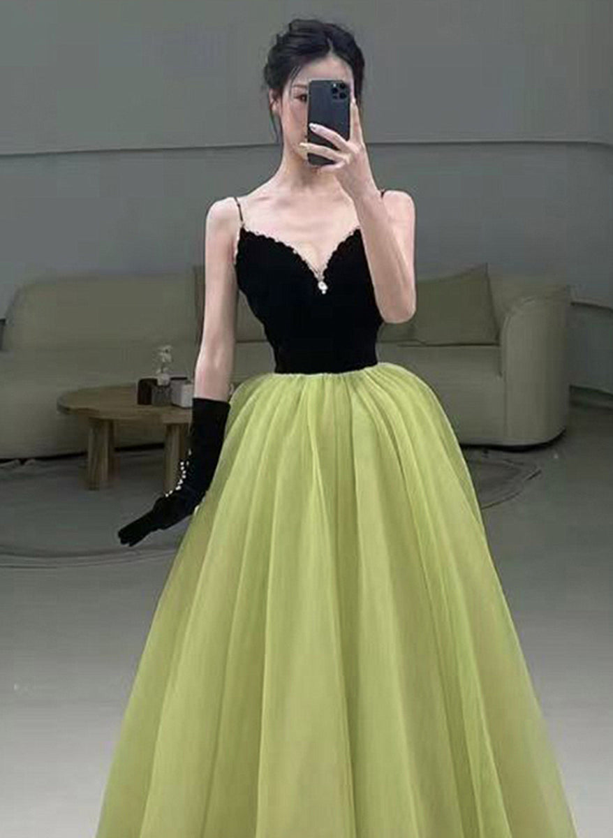 Long Beaded Garden Dress in Dark Green main image 1