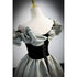 A-line Blue Grey Satin Sweetheart Off Shoulder Prom Dress, Long Evening Dress