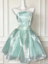 Light Green Organza Scoop Short Party Dress, Light Green Homecoming Dress Party Dress