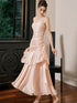 Cute Pink Sweetheart Long Prom Dress Formal Dress, Pink Straps Sweetheart Long Party Dress
