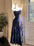 Navy Blue Mermaid Sweetheart Straps Party Dress, Navy Blue Long Prom Dress Evening Dress