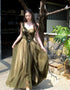 Green Tulle A-Line One Shoulder Formal Evening Dress, Green Long Prom Dress with Flowers