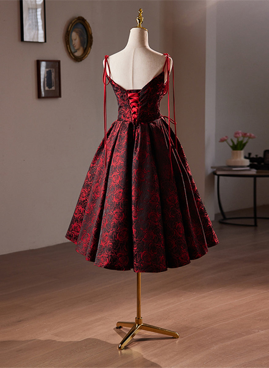 30039 Wine Red Draped Satin Dress