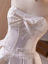 Elegant Satin Strapless Short Party Dress with Lace Applique, Strapless Corset Graduation Dress