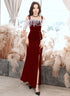 Wine Red Velvet Straps Wedding Party Dress, Wine Red Lace-up Evening Dress
