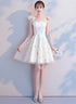 Lovely Ivory Short Party Dress Homecoming Dress, Ivory Simple Short Prom Dress