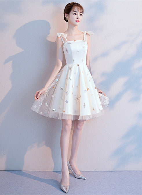Lovely Ivory Short Party Dress Homecoming Dress, Ivory Simple Short Prom Dress