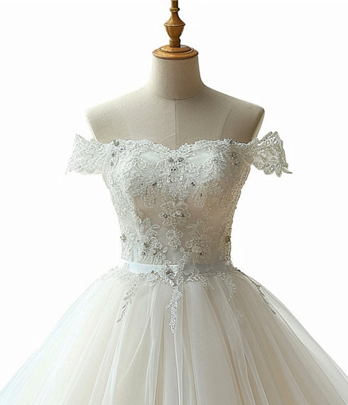 Cute White Short Tulle with Lace Applique Prom Dress, White Homecoming Dress